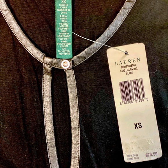 Ralph Lauren Sleeveless Blouse with Leather Accent - Picture 3 of 4